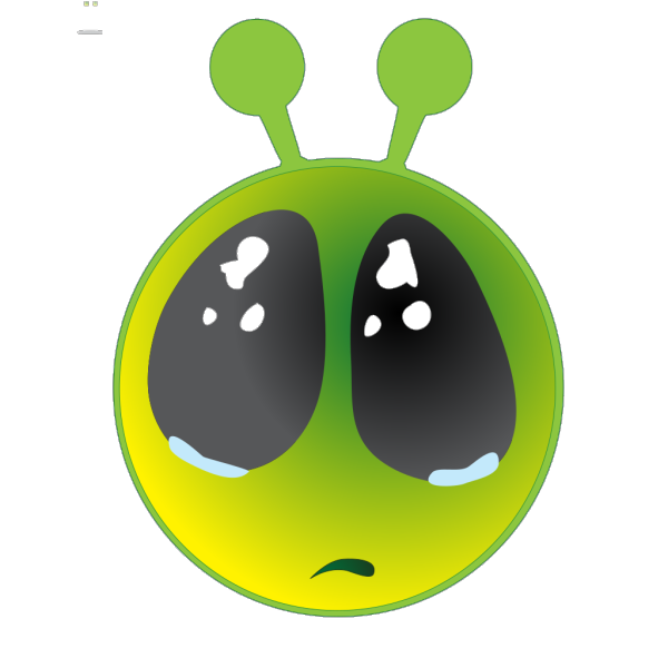 Smiley Green Alien Big Eyes PNG Clip art