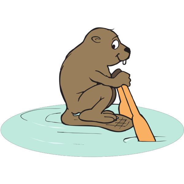 Beaver Rowing PNG Clip art