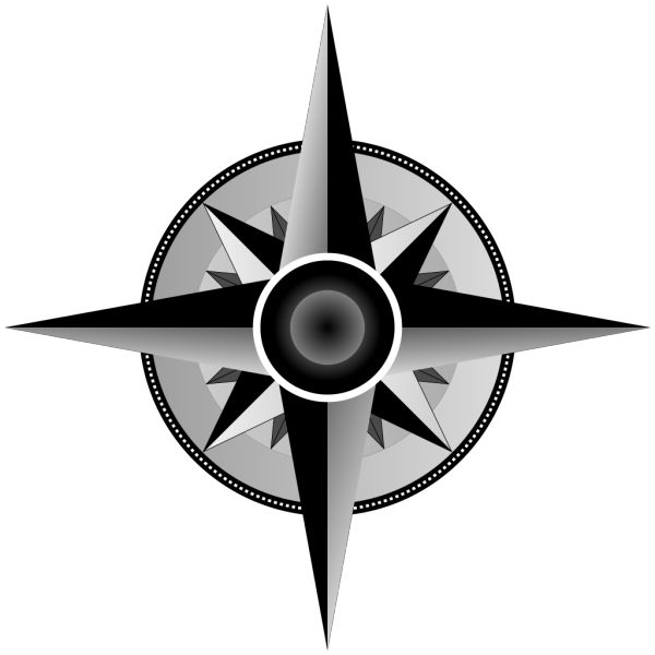 Black And White Compass PNG Clip art