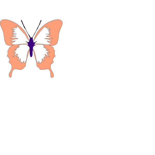 Purple And Peach Butterfly PNG Clip art