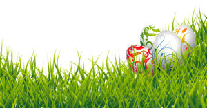 Floral Design Easter Eggs In Grass PNG PNG Clip art