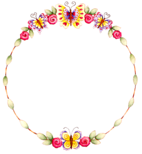 Floral Round Frame Transparent Background PNG Clip art