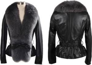Fur Lined Leather Jacket PNG File PNG Clip art