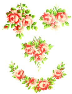 Romantic Pink Flower Border PNG Pic PNG Clip art