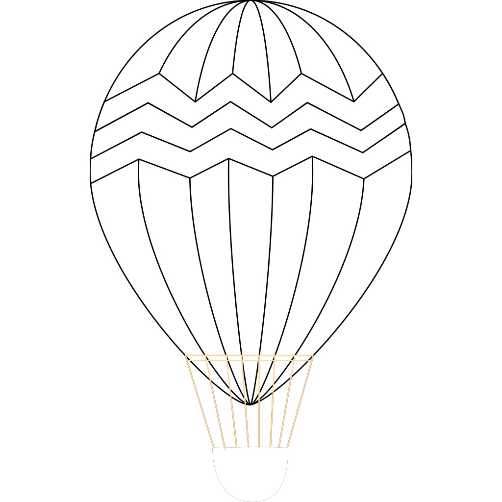 Air Balloon Outline clipart free download