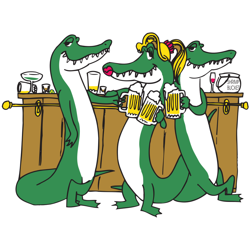 Alligators Drinking Beer clipart free download