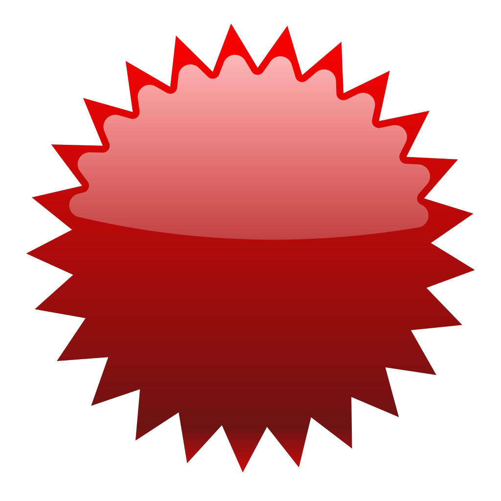 Basic Red Starburst Badge clipart free download