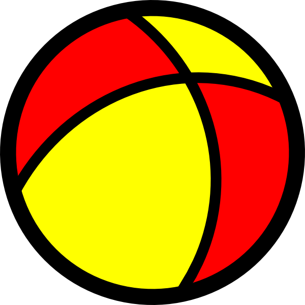 Beach Ball Red Yellow clipart preview