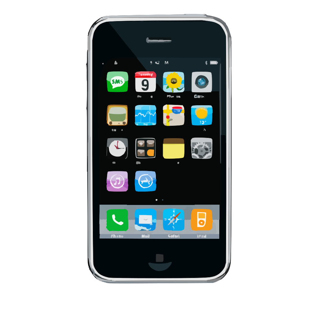 Black Iphone 4 Icon clipart preview