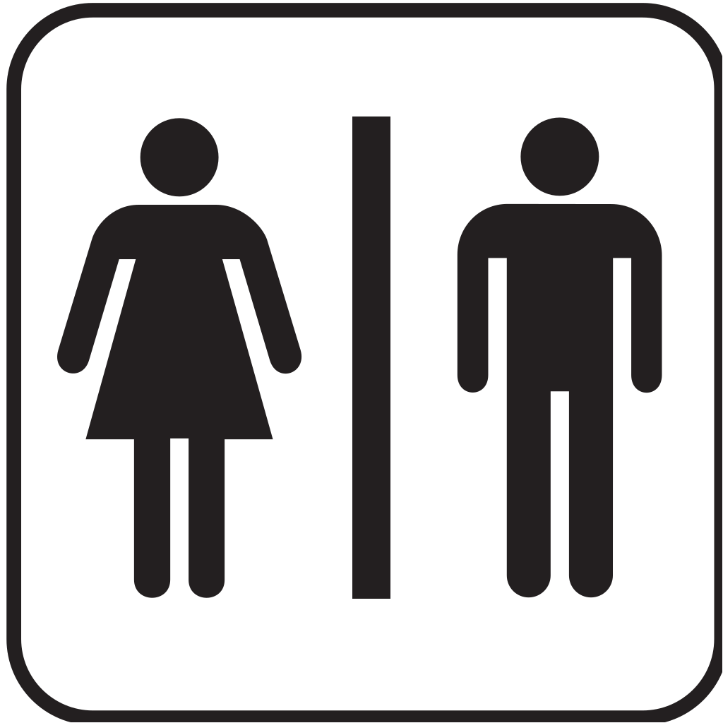 Black Men Women Bathroom Sign  clipart preview