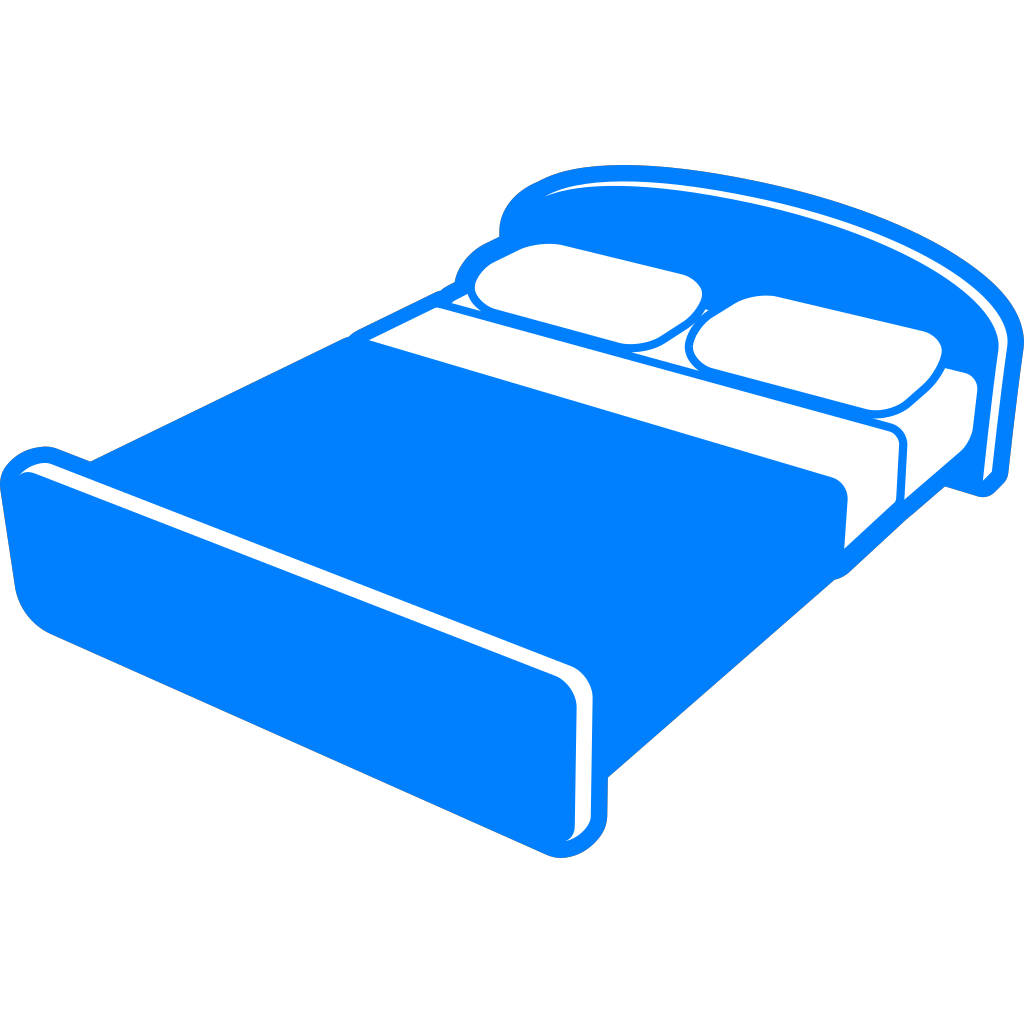 Blue Double Bed Drawing  clipart preview