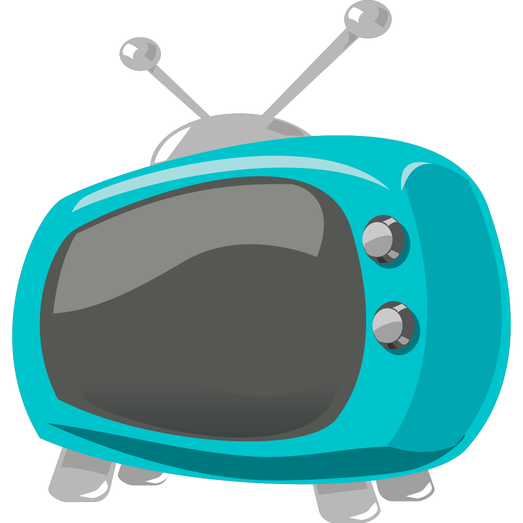 Blue Retro Television Cartoon clipart preview