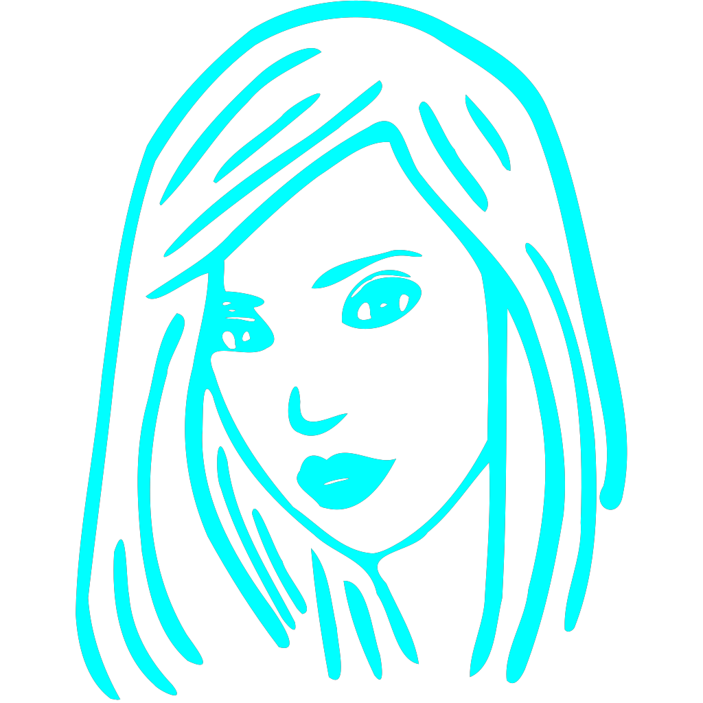 Blue Woman Face Pictogram clipart preview