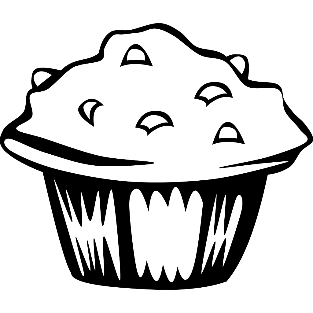 Blueberry Muffin Black White clipart preview