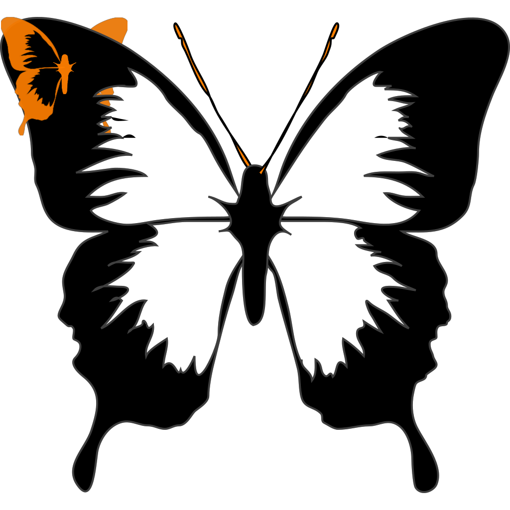 Butterfly Black Silhouette clipart preview