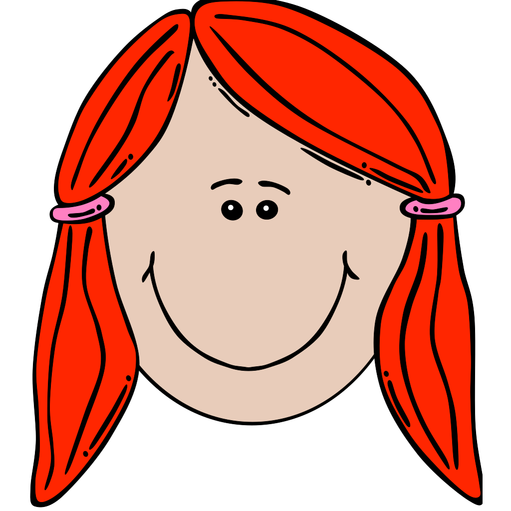 Cartoon Red Hair Girl Drawing clipart free download