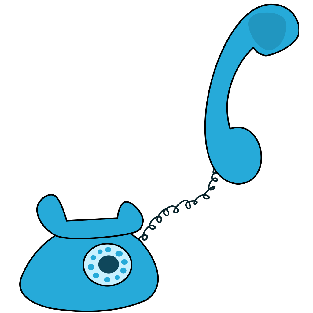 Cartoon Telephone Blue Icon clipart preview