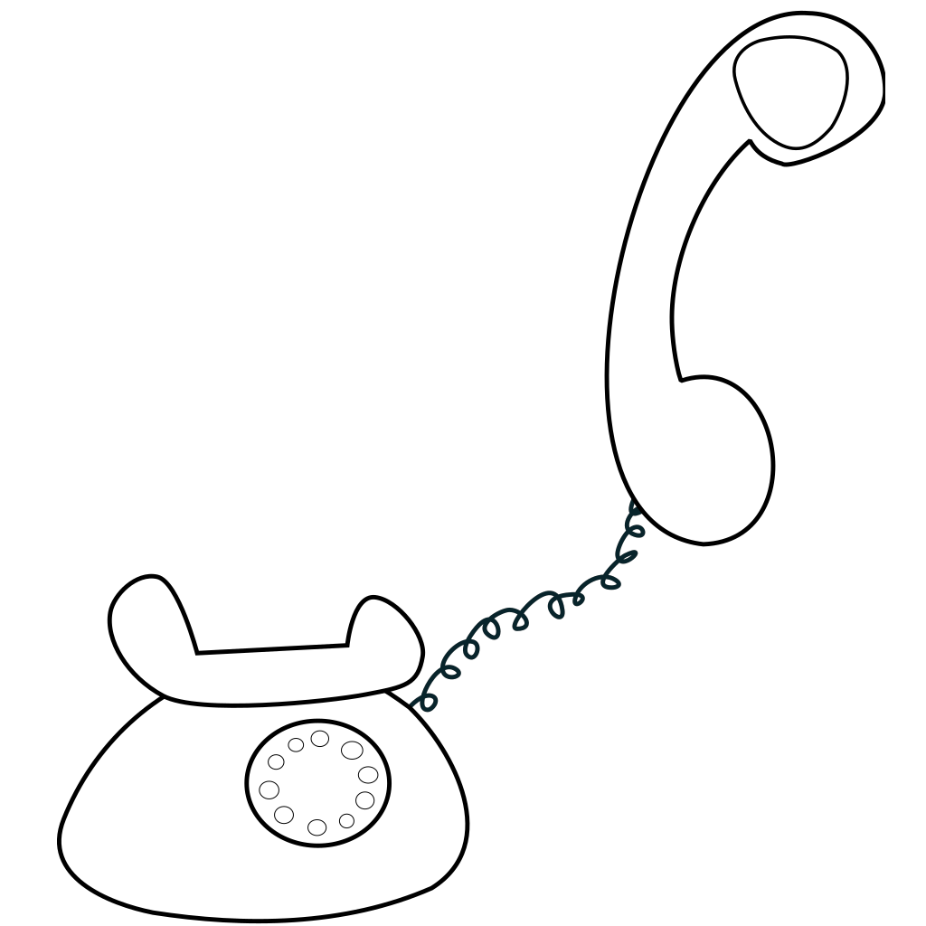 Cartoon Telephone Outline clipart preview