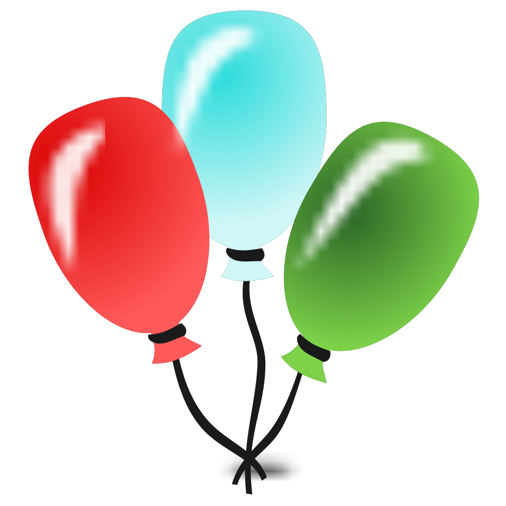 Colorful Balloons Icons clipart free download