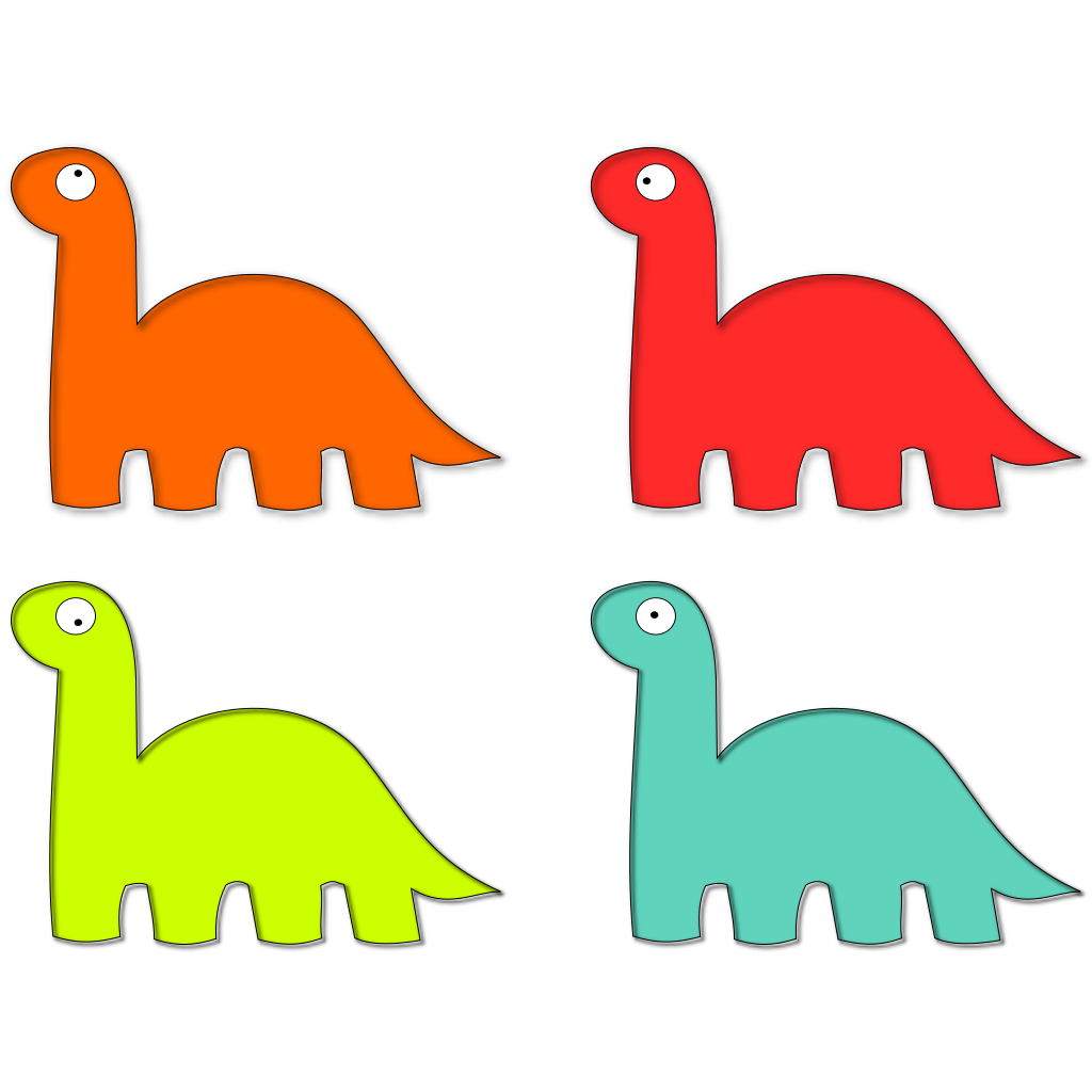 Colorful Dino Cartoon clipart preview