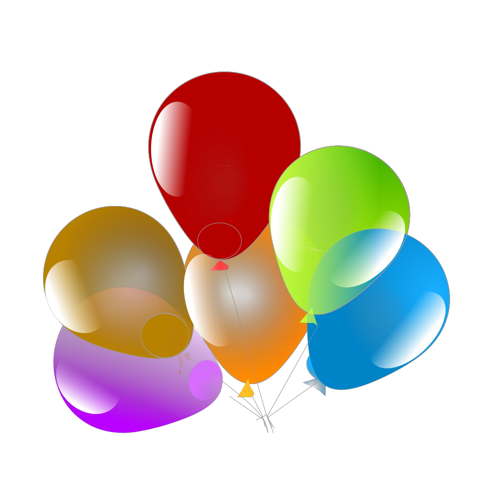 Colorful Party Balloons clipart free download