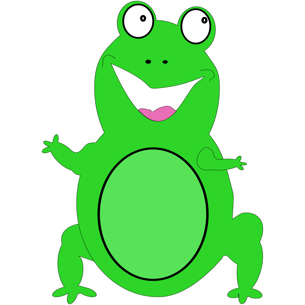 Comic Happy Green Frog Clipart clipart preview