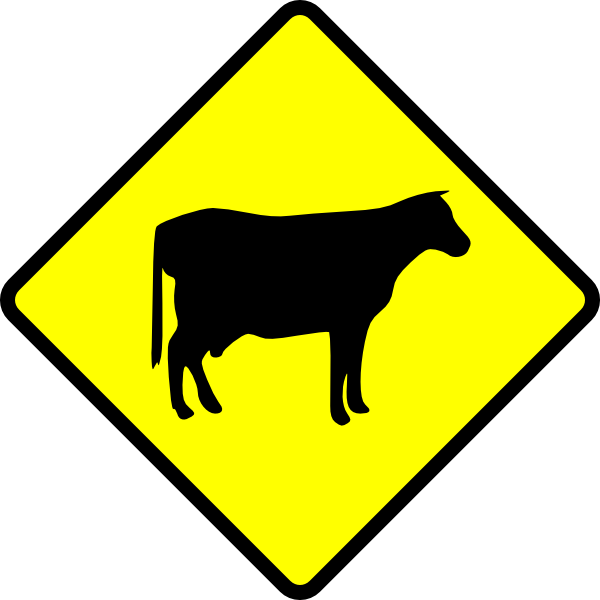 Cow May Appear Sign  clipart preview