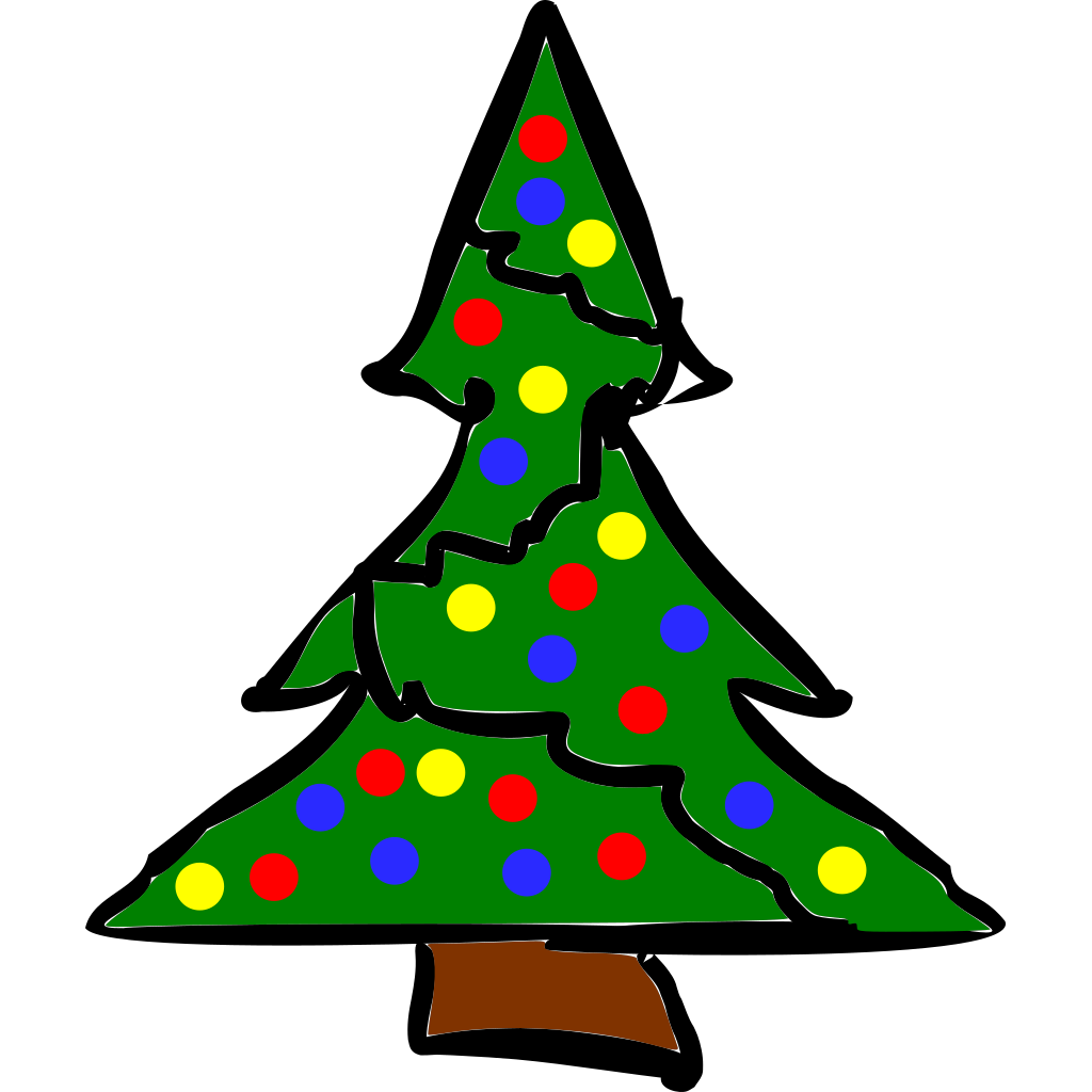 Decorated Christmas Tree Drawing clipart preview