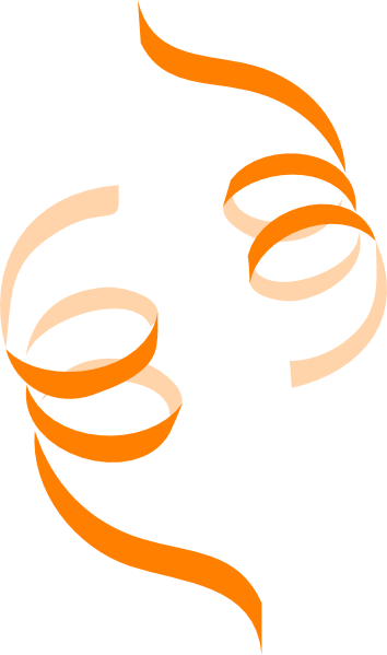 Decorative Ribbons Orange Colored clipart preview