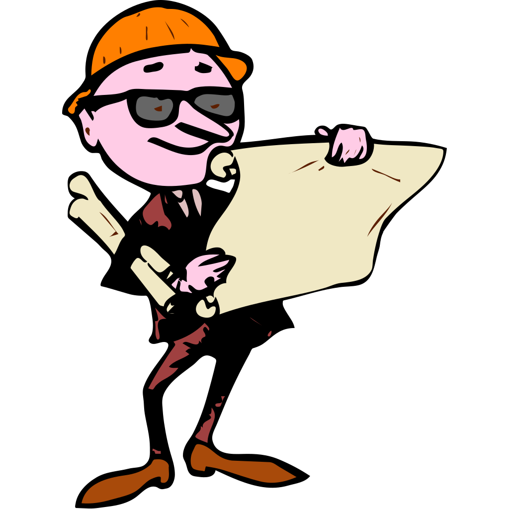 Engineer Plans Cartoon clipart preview