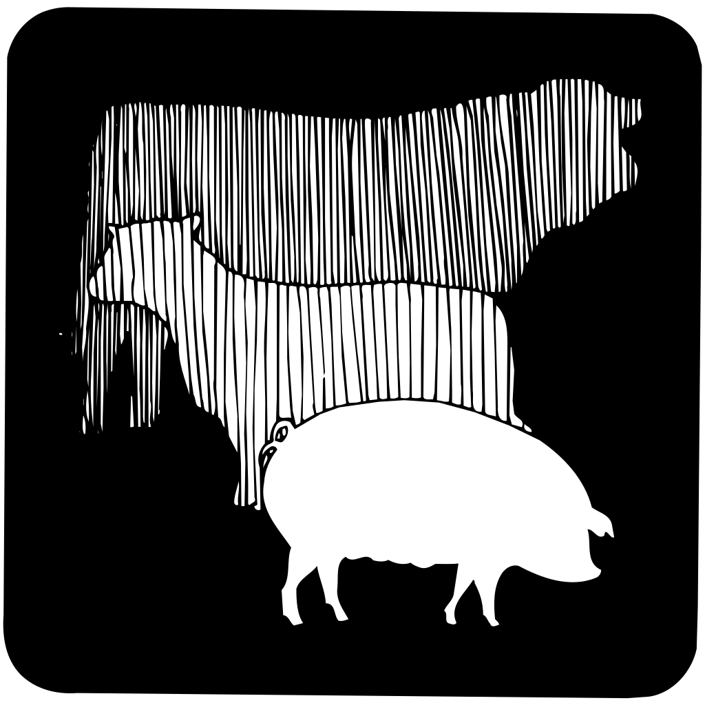 Farm Animal Collage Silhouette clipart free download