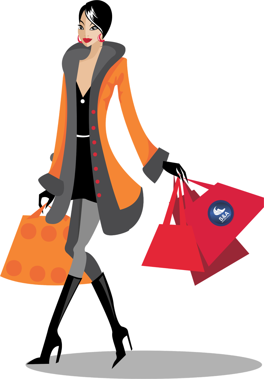 Fashion Girl Shopping Icon clipart preview