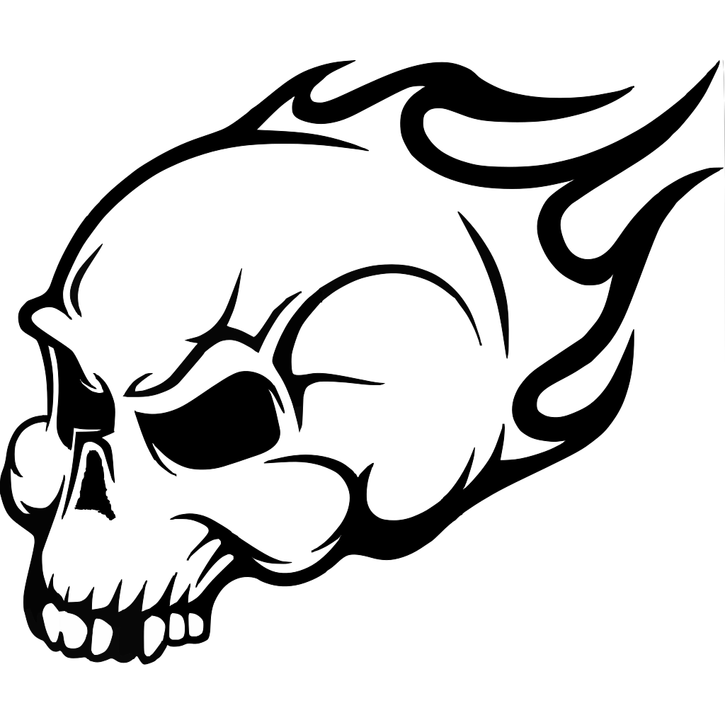 Flaming Skull Wall Art Sticker clipart preview