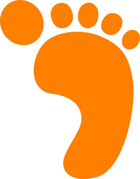 Footprints Orange Colour Icon clipart preview