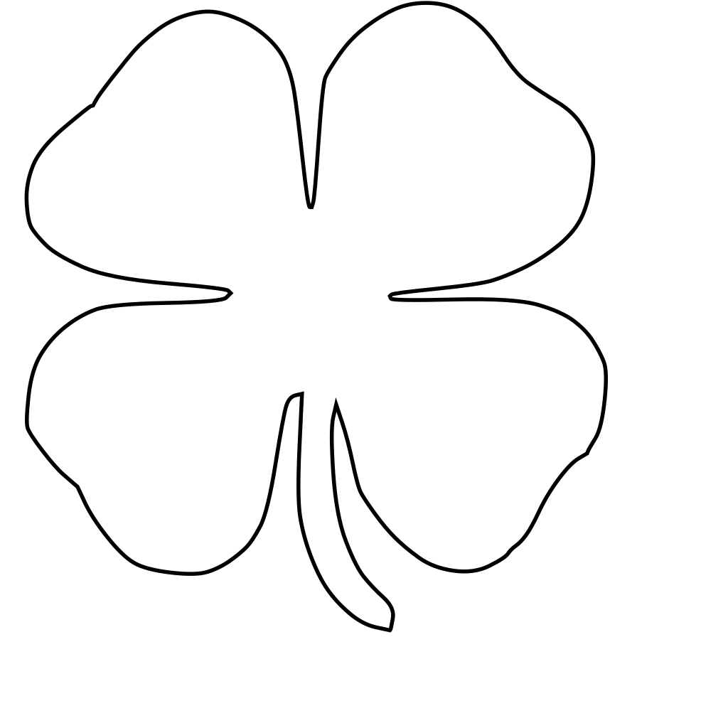 Four Leaf Clover Silhouette clipart free download