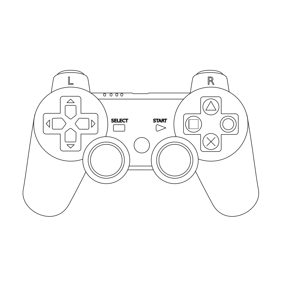 Game Controller Outline White clipart preview