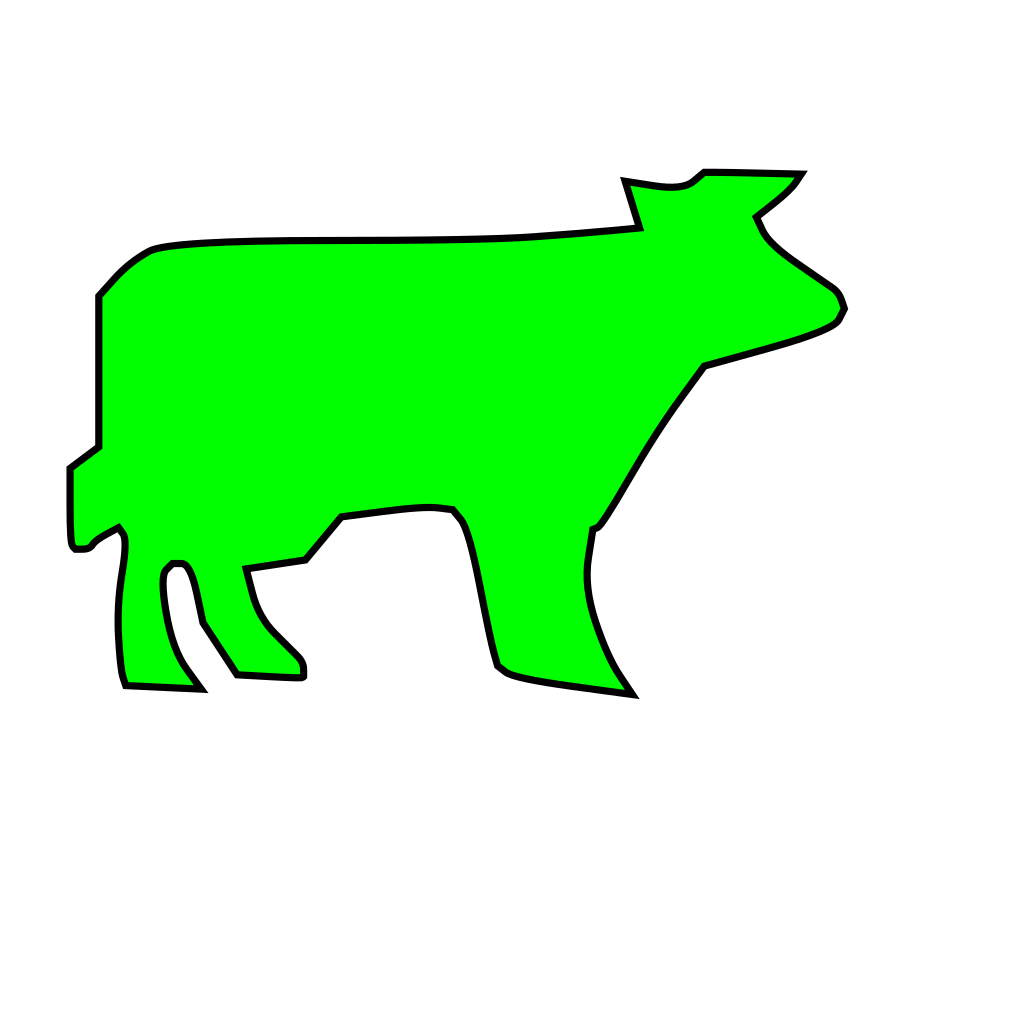 Green Farm Animal Outline clipart preview