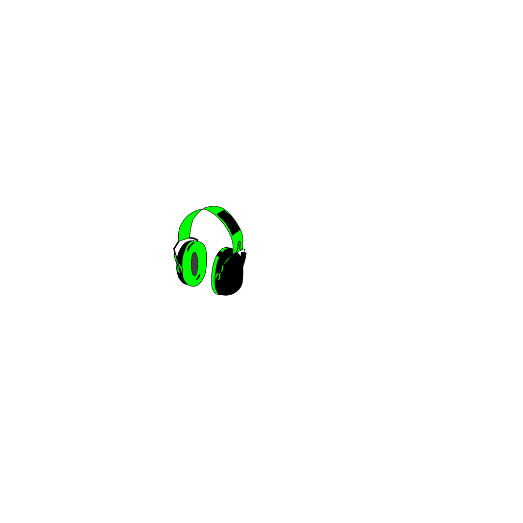 Green gaming headset clipart preview