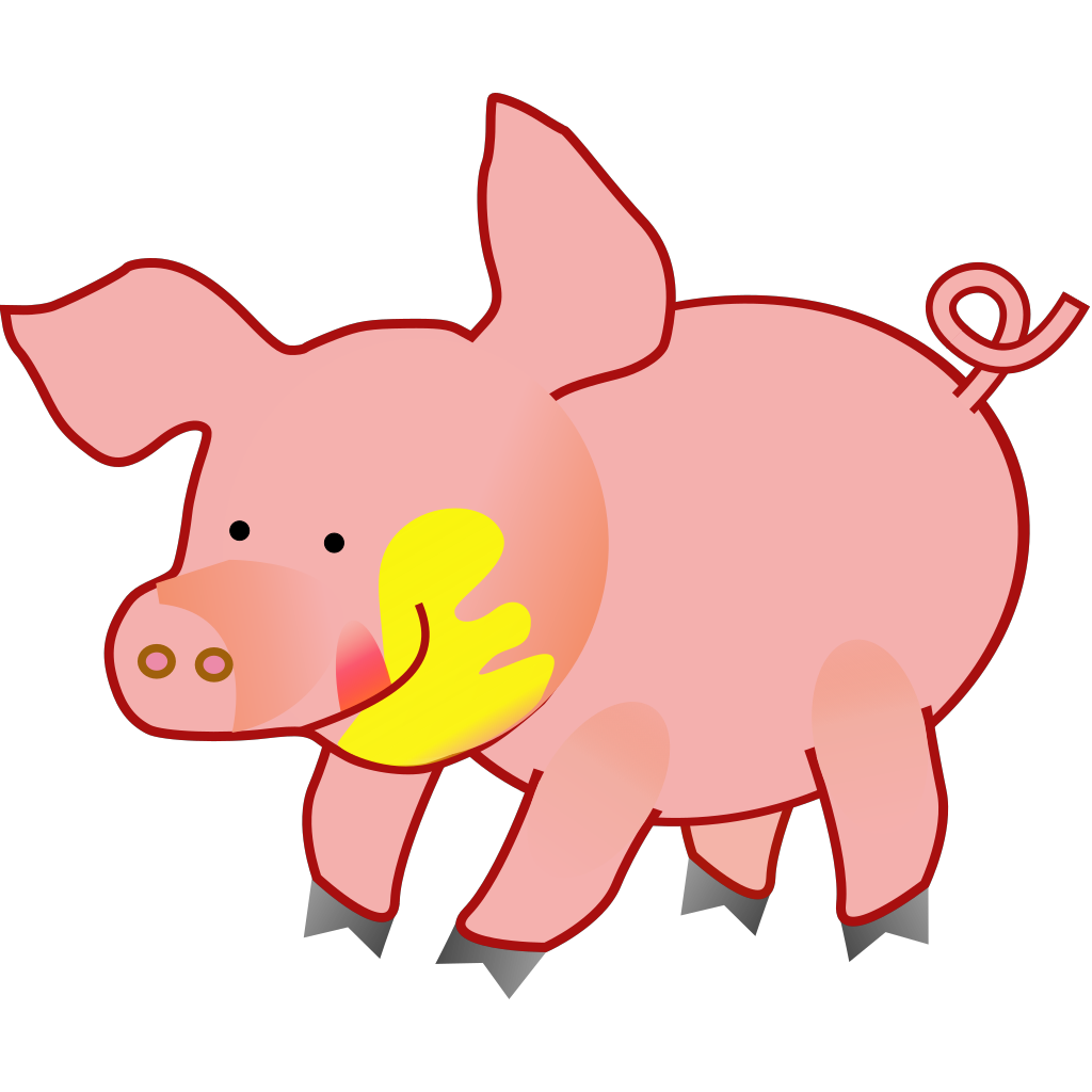 Happy Pig Drawing  clipart preview