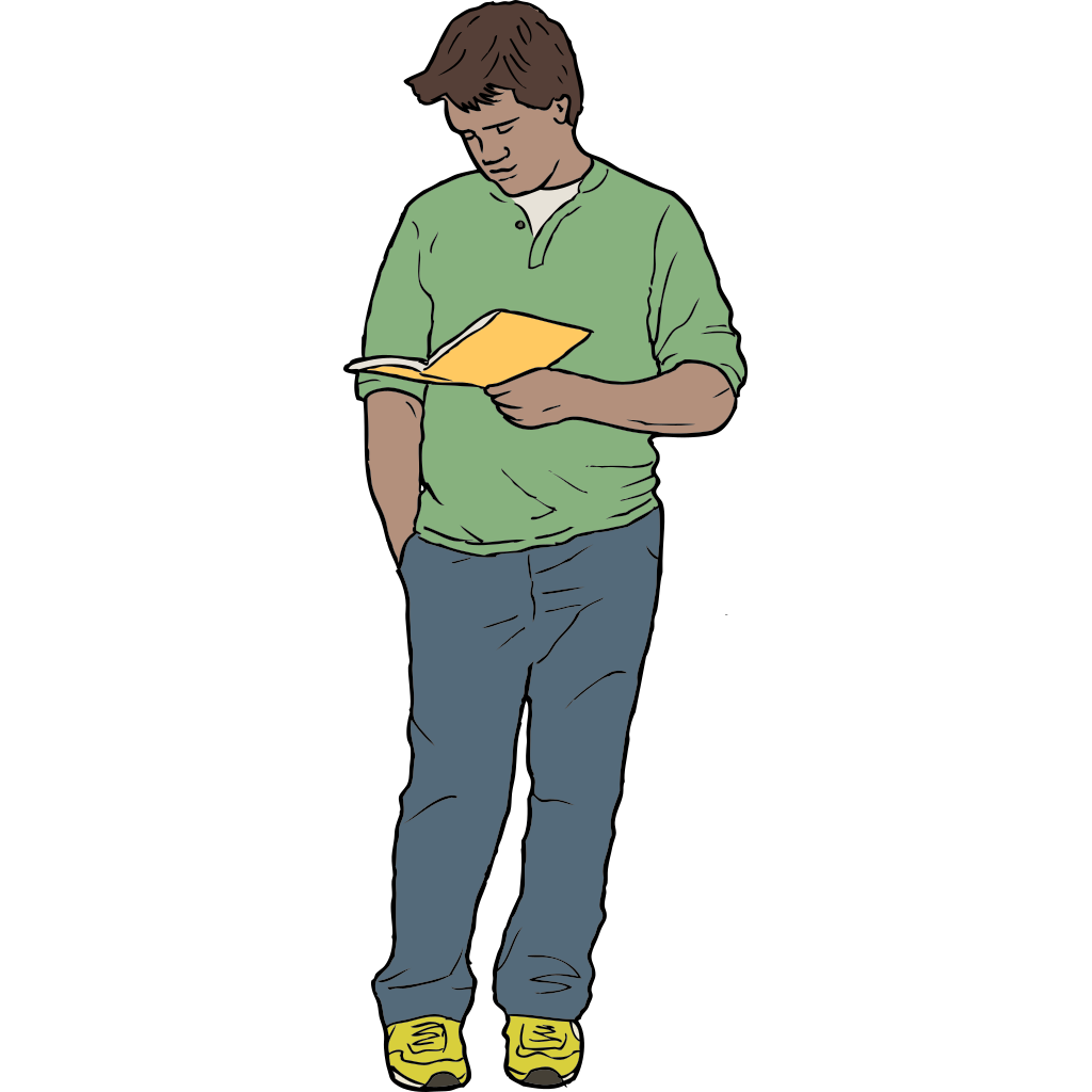 Man Reading with Glasses clipart preview