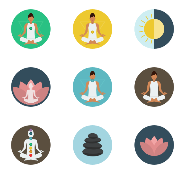 Meditation Icons PNG File clipart preview