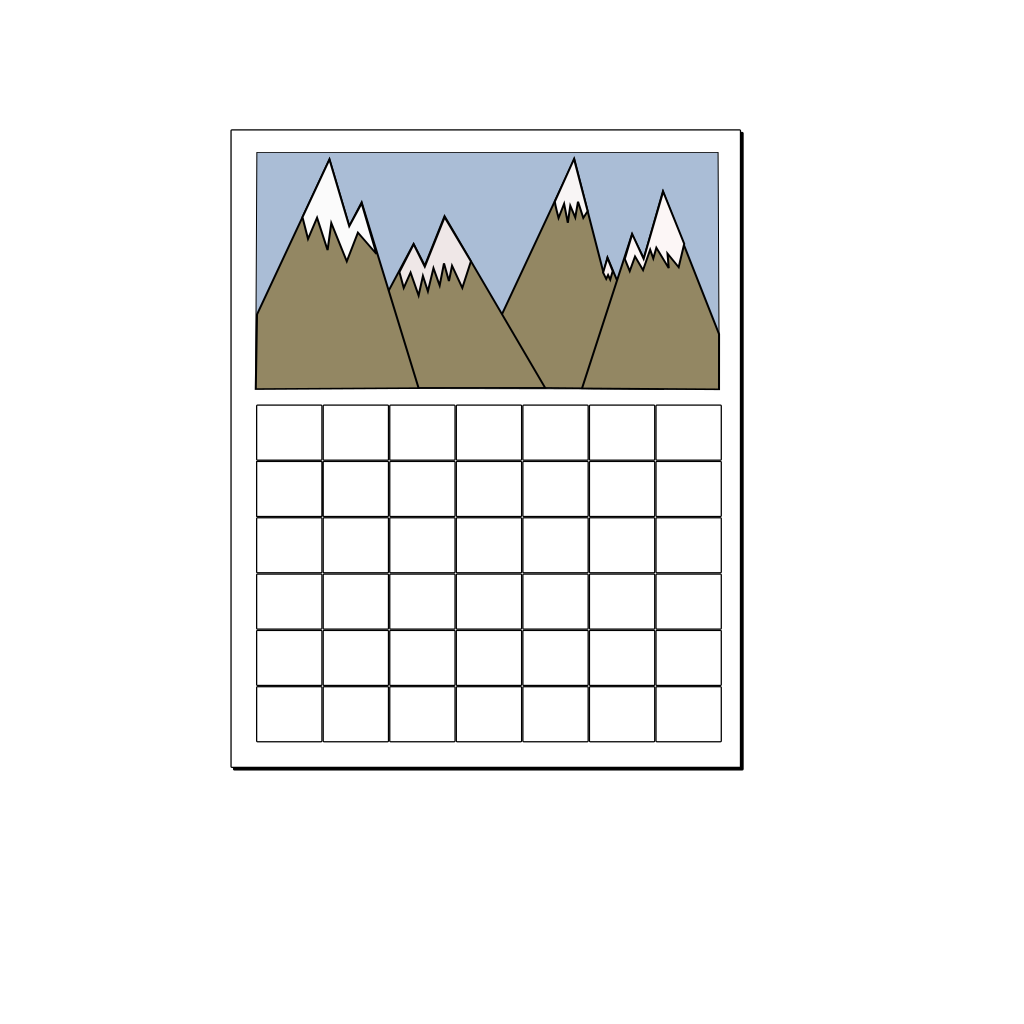 Mountain Calendar Art clipart preview