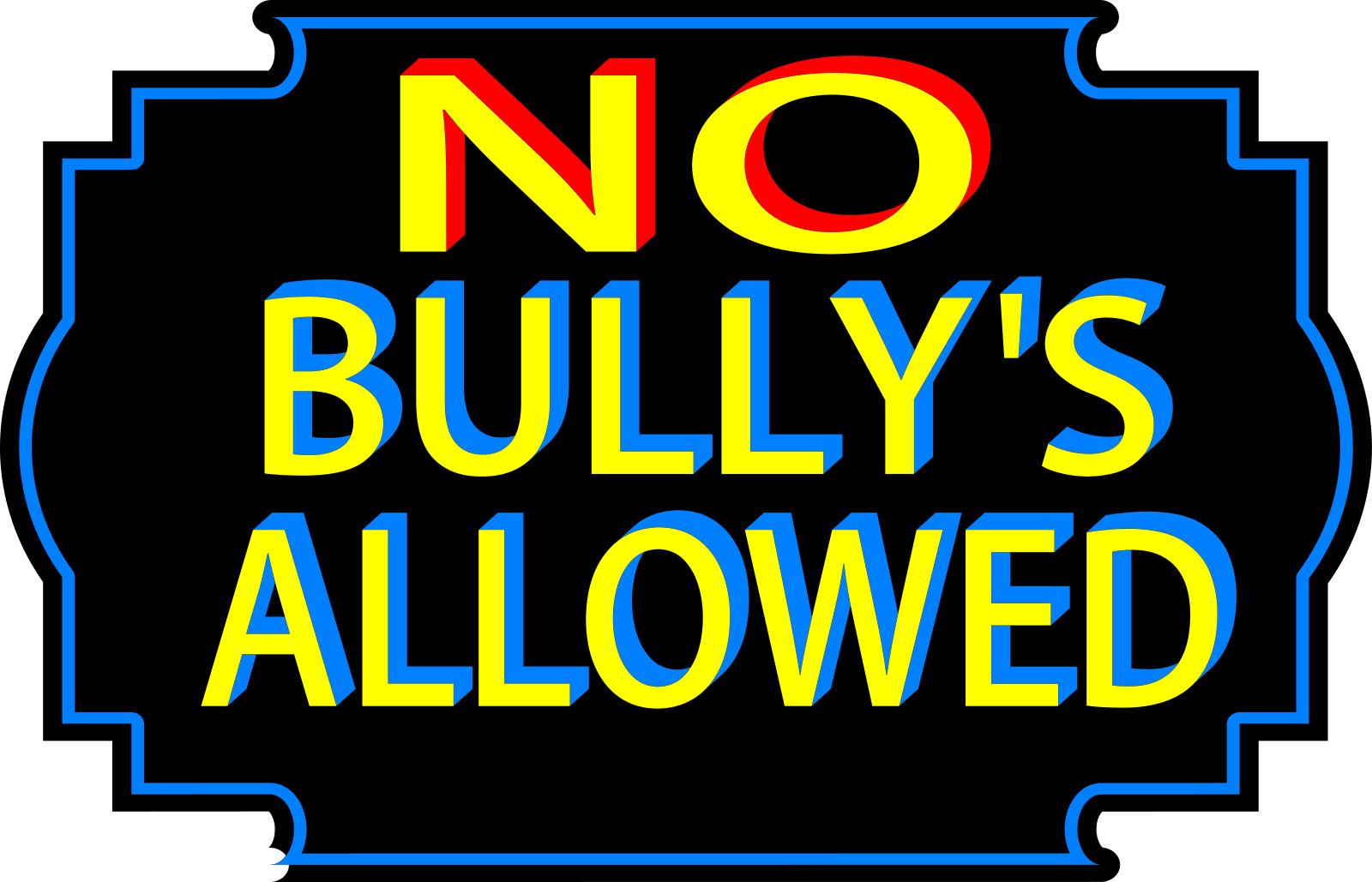 No Bullies Allowed Text Sign clipart preview