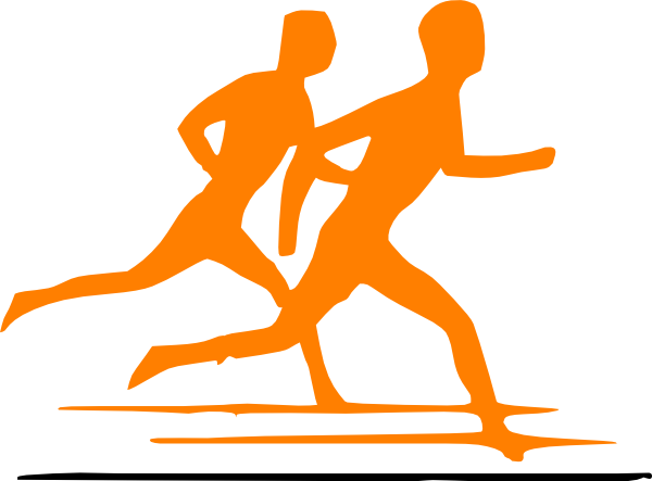 Orange Jogging Boy Silhouette clipart preview