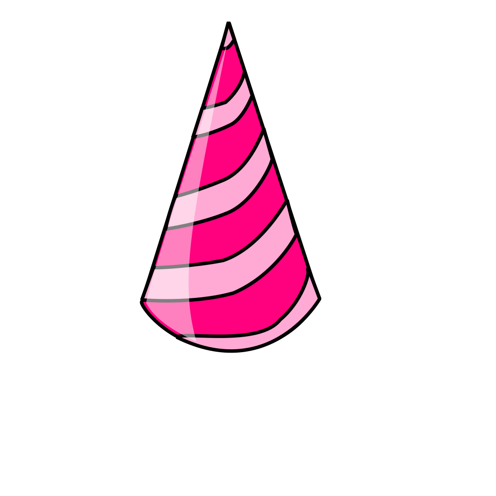 Pink Striped Party Hat clipart free download