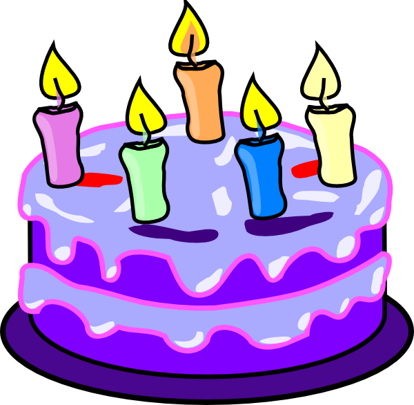 Purple Birthday Cake clipart free download