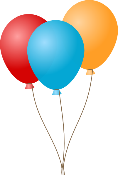 Rainbow Colored Balloons clipart free download