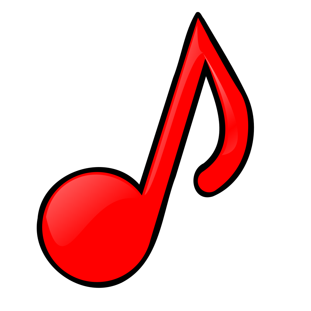 Red 8th Note Icon clipart preview