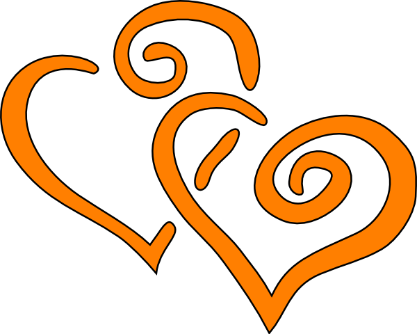 Curly Hearts Orange clipart preview