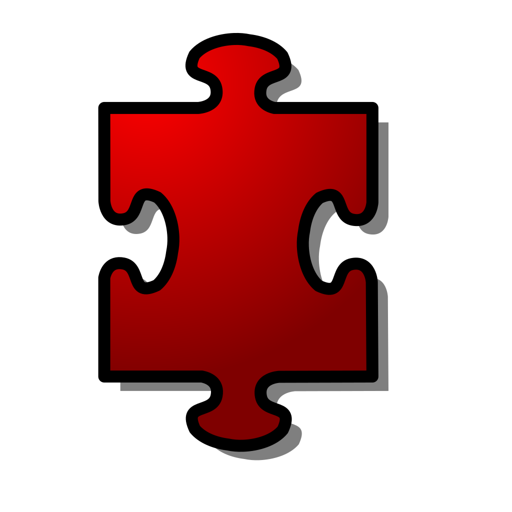 Red Jigsaw Puzzle Piece clipart preview